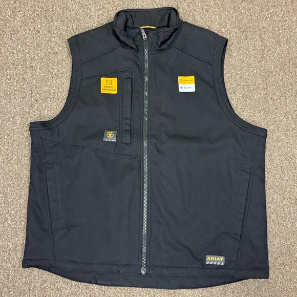 Ariat Men's Rebar Washed DuraCanvas Insulated Vest - Black
